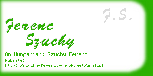 ferenc szuchy business card